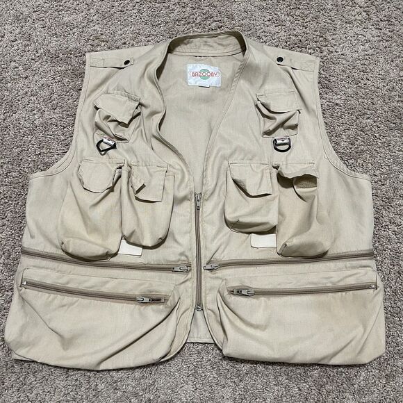 Vintage Bazooby Vest Khaki Extra Large Fishing Hunting Photography Cargo Men's - Picture 1 of 11